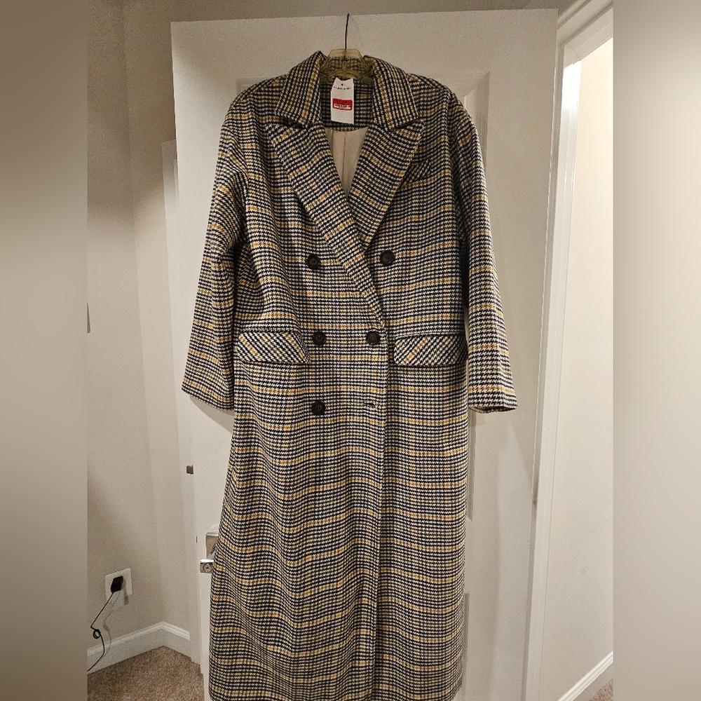 NWT Plaid Coat US Size 6 / Fits M